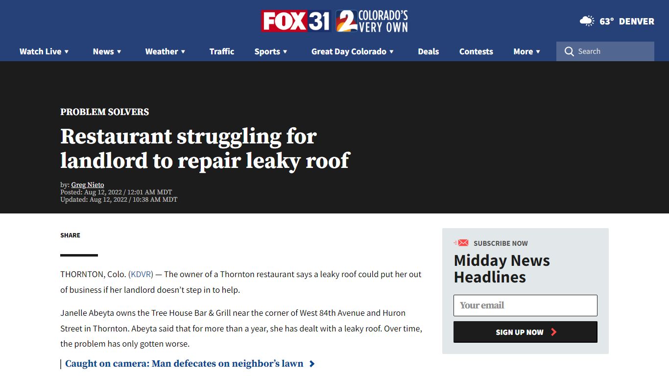 Restaurant struggling for landlord to repair leaky roof